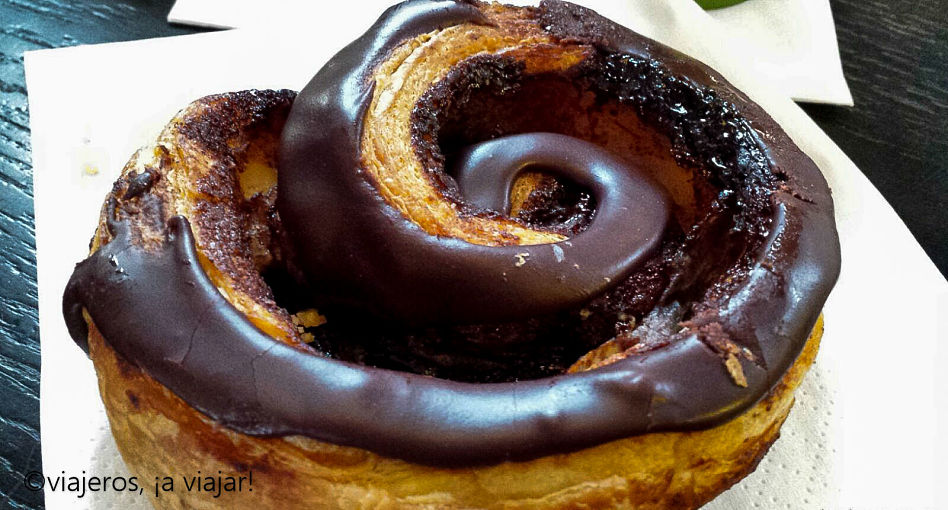 Wienerbrød de chocolate Dinamarca. Dulce tipico